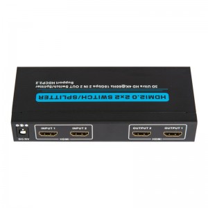Prise en charge du commutateur V2.0 HDMI 2x2 \/ Splitter 3D Ultra HD 4Kx2K @ 60Hz HDCP2.2