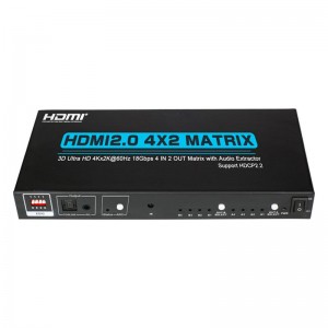 Prise en charge V2.0 HDMI 4x2 Matrix Ultra HD 4Kx2K @ 60Hz HDCP2.2 18Gbps avec extracteur audio