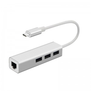 USB Type C vers LAN (1000M) + adaptateur de hub USB 3.0x3