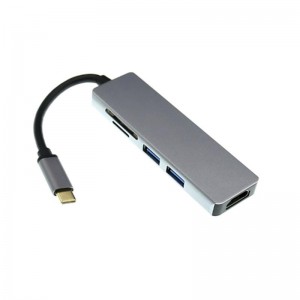 USB Type C vers HDMI + 2 x USB 3.0 + lecteur de carte SD Hub