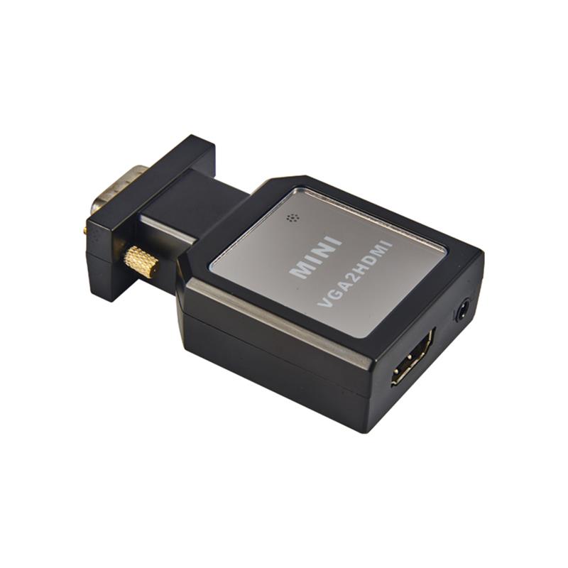 Boîtier métallique MINI taille VGA + 3,5 mm Audio TO HDMI Converter